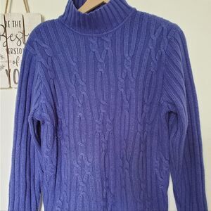 Karen Scott Pullover Crewneck Sweater Royal Blue Size L